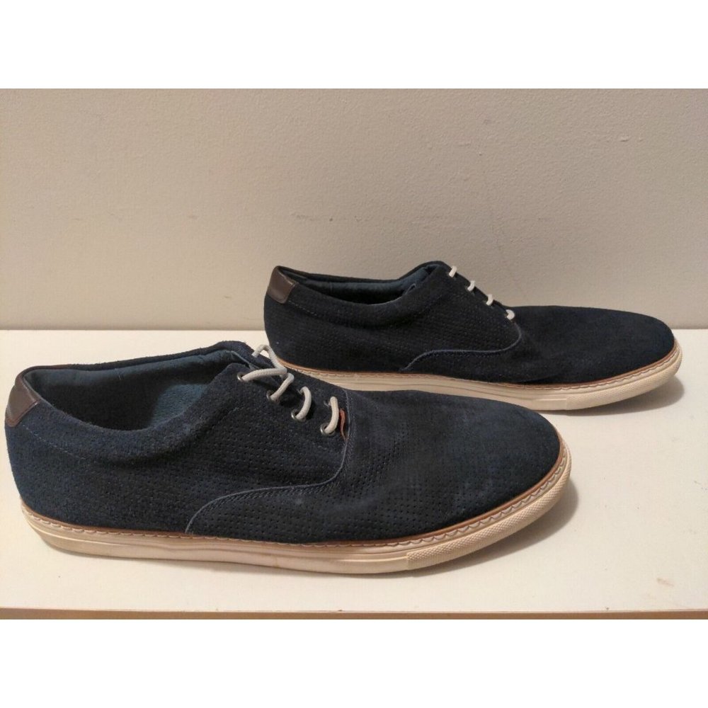 Joseph Abboud Casual Sneakers Lace Up Japarkers Men's Canvas Navy Blue Size 12 D